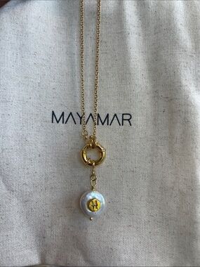 Pisces Zodiac Pearl Charm Necklace - 24k gold plating and freshwater pearl 00895